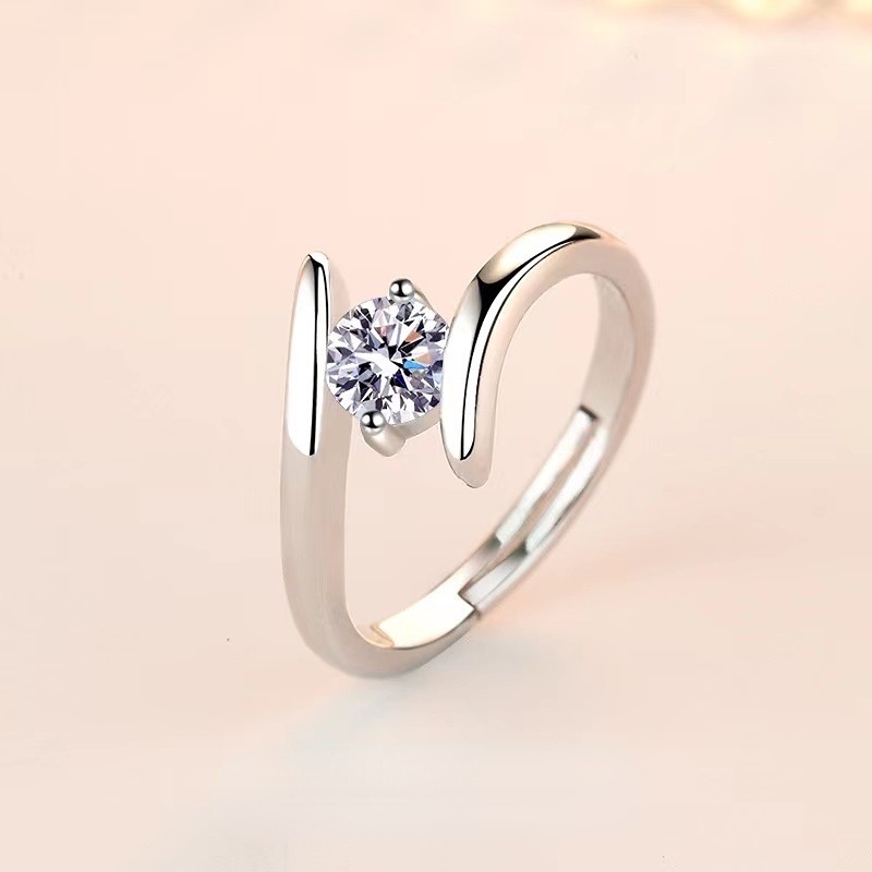 Moissanite Cincin Roda Fate Wanita 50titik Lamaran Berlian Cincin Aksesoris Hadiah