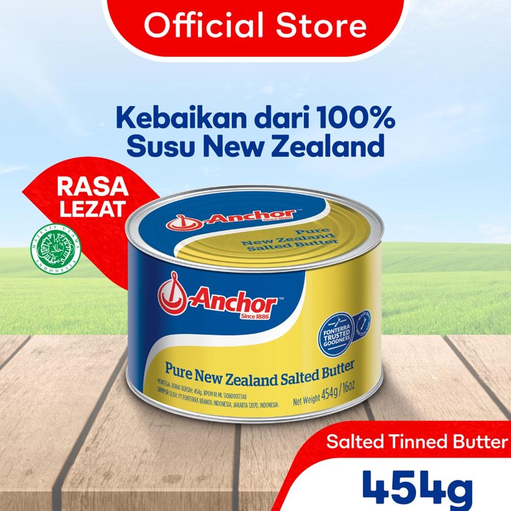 

[BAYAR DITEMPAT] Anchor Mentega (Butter) Asli New Zealand Salted 454gr