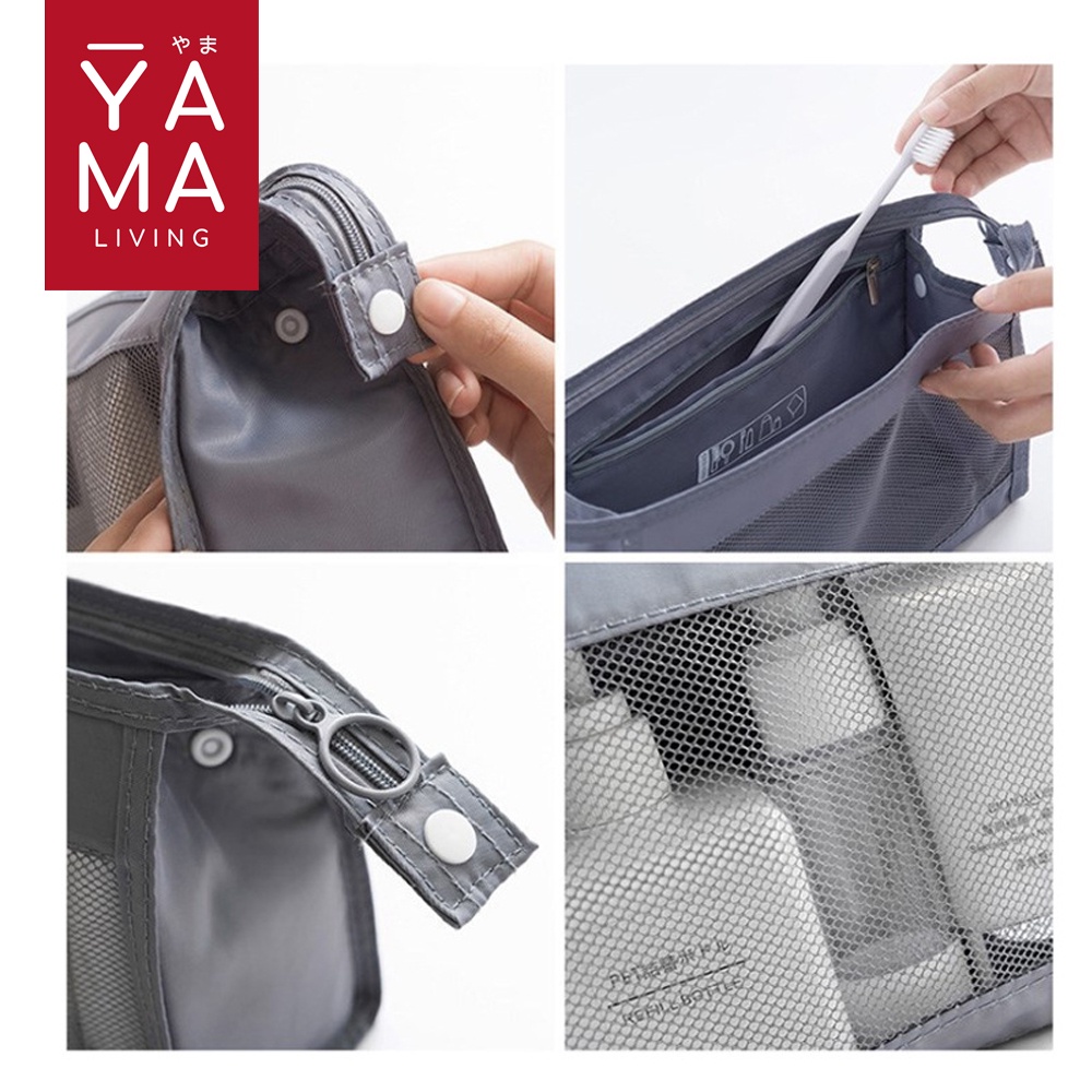 YAMA AMEYA Travel Toiletries Bag Tas Pouch Perlengkapan Alat Mandi Kosmetik Make Up