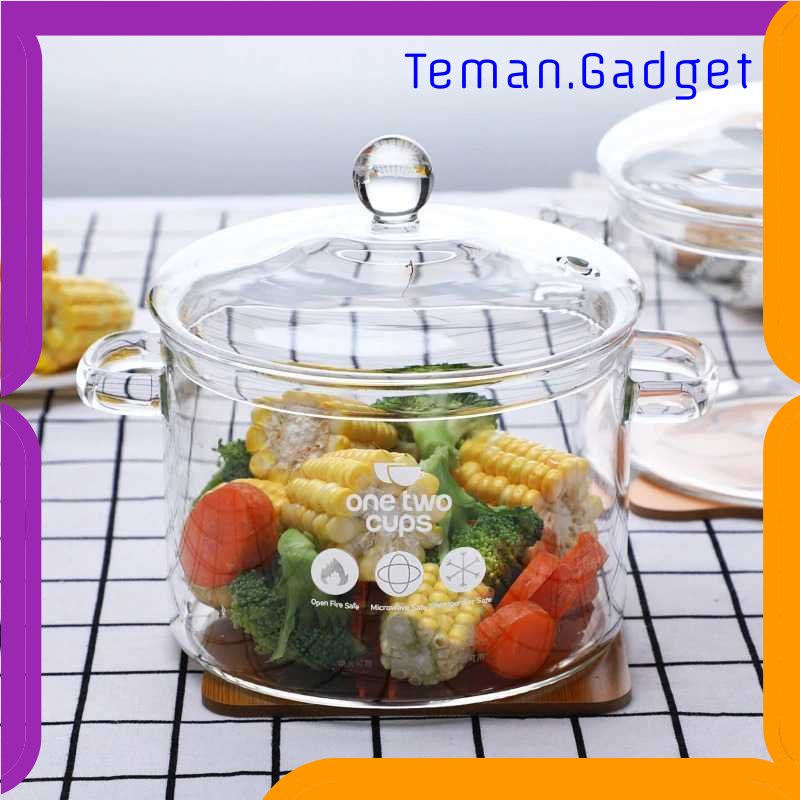 TG - DPR One Two Cups Pot Panci Masak Stewing Soup Pot Borosilicate Glass - YWJ-1265