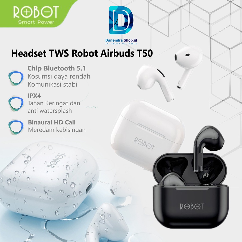 Jual Headset Bluetooth Robot T Airbuds Wireless Earphone Tws Earphone