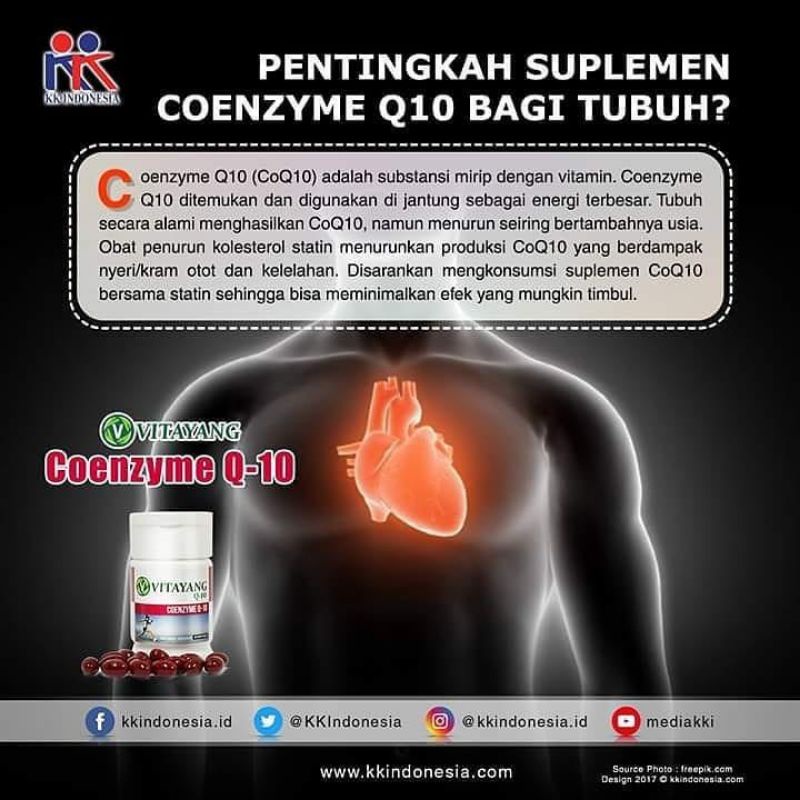 Vitayang Coenzyme Q10 Suplemen Antioksidan Untuk Kesehatan Jantung Original kk Indonesia