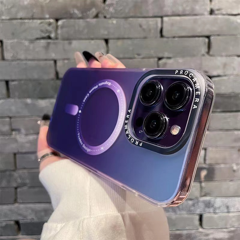 New Dark purple for iPhone 14 Pro Max Gradient backplane Matte hard case 13 Pro Max 12 Pro Max 11 Pro Max 13 Mini 12 Mini Transparent border case