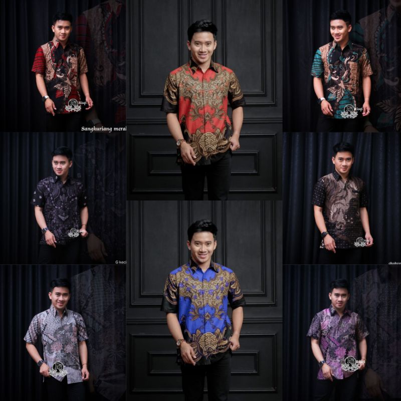 SIZE M L XL XXL BSWART Batik HRB026 Kenongo Hem Pendek Padi Pekalongan M L XL Batik Pria MURAHL