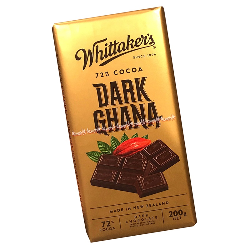 Whittaker's Dark Ghana 200gr Coklat Whittakers Witakers Import Made ini New Zealand 72% Cocoa 200gr Cokelat Hitam Kokoa