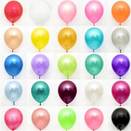 100pcs BALON LATEX METALIK / BALLON KARET POLOS 12 INCHI