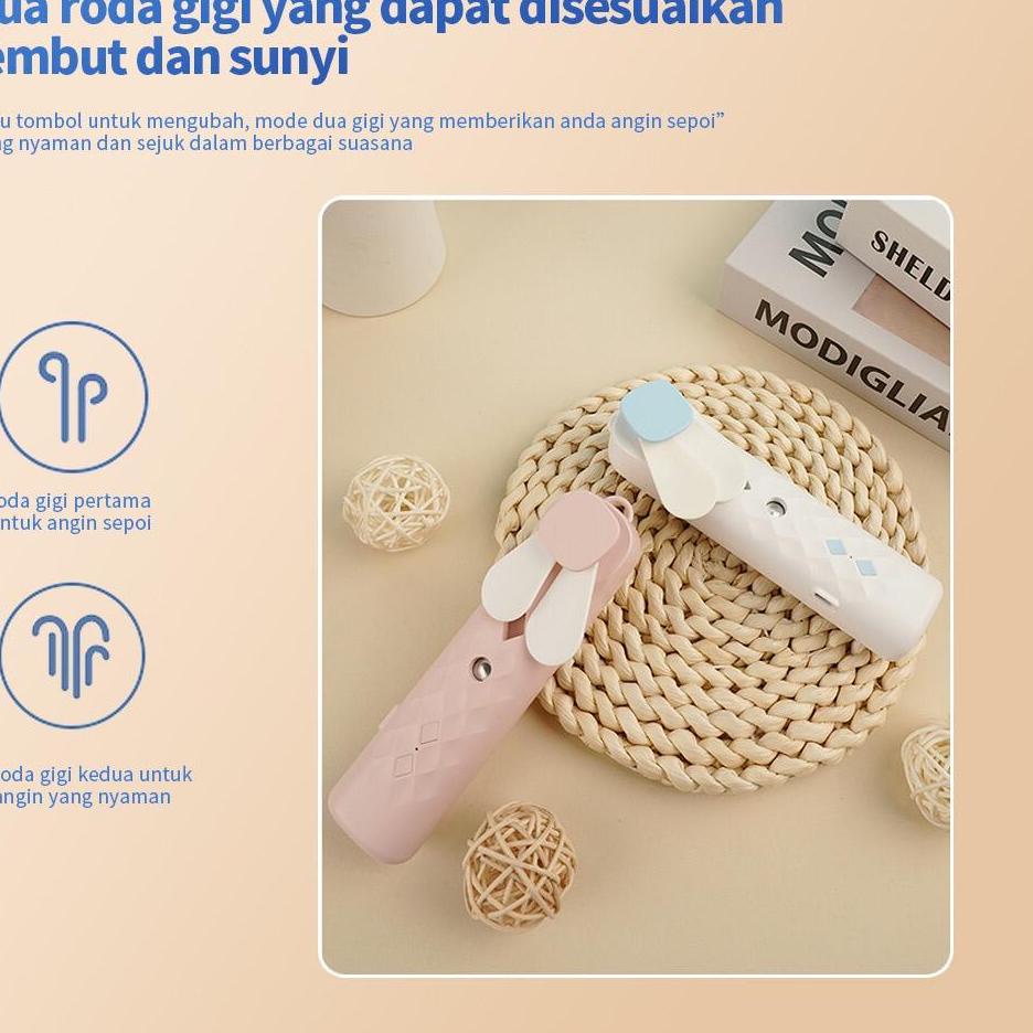 Paket Promo Kipas Angin Mini Portable Nano Spray 2 in 1 Usb Cas Genggam Bisa Di Isi Air