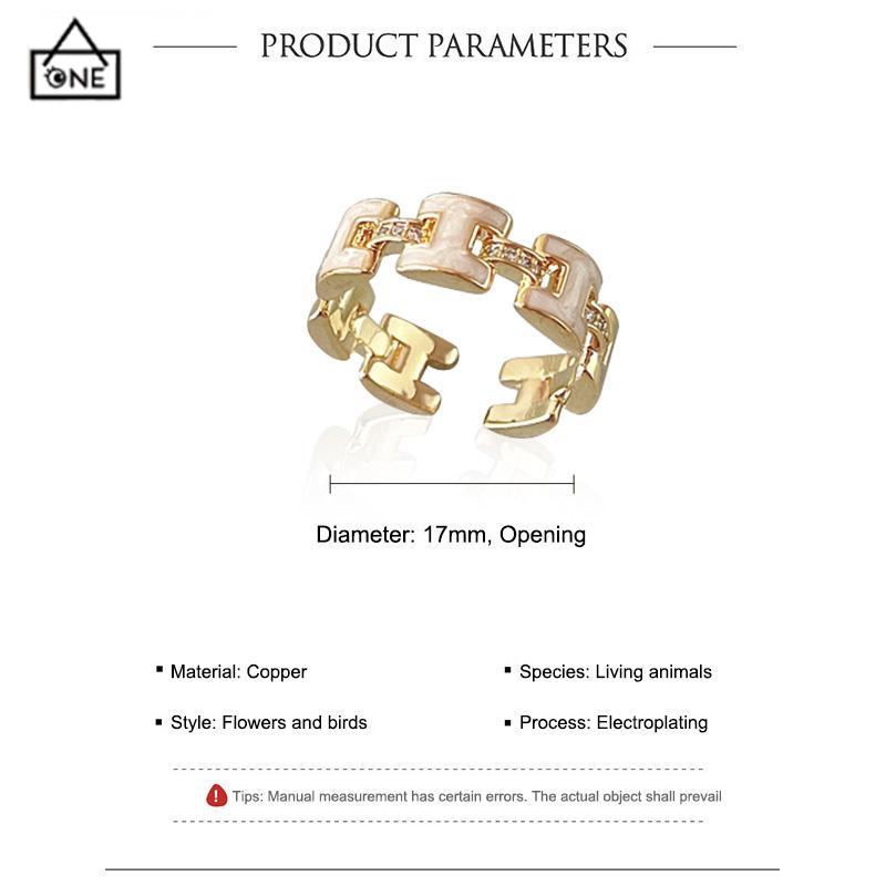 COD❤️Cincin Model Terbuka Bahan Alloy Desain Bungaburung Hias Berlian Imitasi Untuk Wanita Aksesori Cincin Serbaguna-A.one