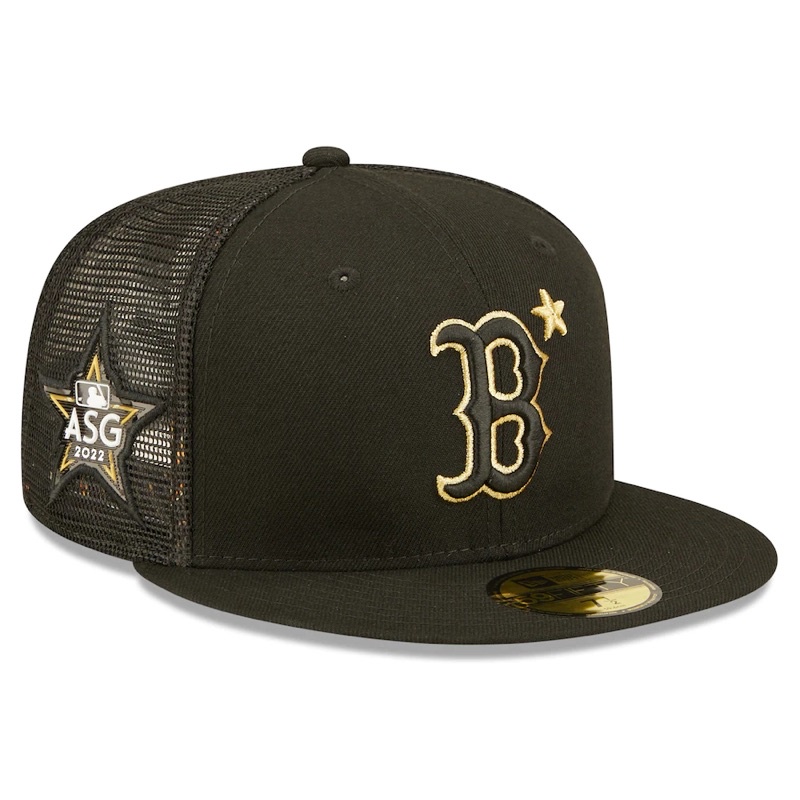 topi newera mlb asg boston 2022 black logo gold original