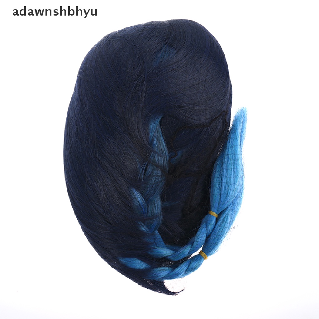 Adawnshbhyu Game Genshin Impact Venti Gradient Blue Cosplay Wig Braided Rambut Sintetis ID