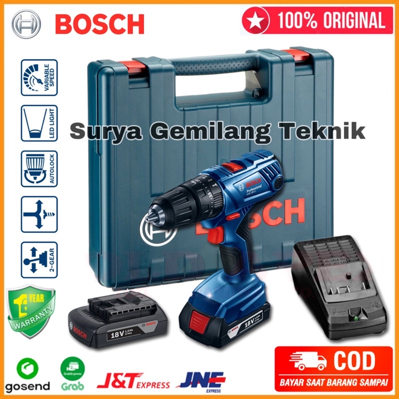 Bosch GSB 180 LI 18V Cordless Impact Drill / Bor Tembok Baterai Bosch Cordless Impact Drill / Bor Te