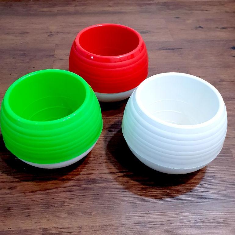 TERBARU Q8939 Pot bunga plastik unik pot bola pot plastik putih /size 25/pot bola sultan ㅱ