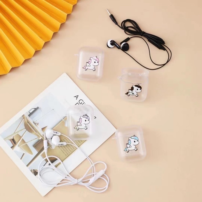 [XY 54 ] Set Headset Earphone karakter motif Unicorn cute sweet  / + Wadah penyimpanan Earphone Motif