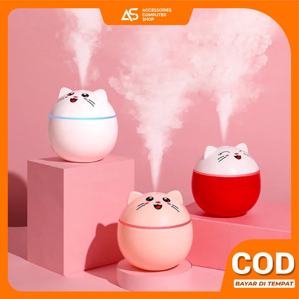 100% ORI cute cat Humidifier 300ML Essential Oil Diffuser Aroma Terapi Pengharum Ruangan HM008 - ACS