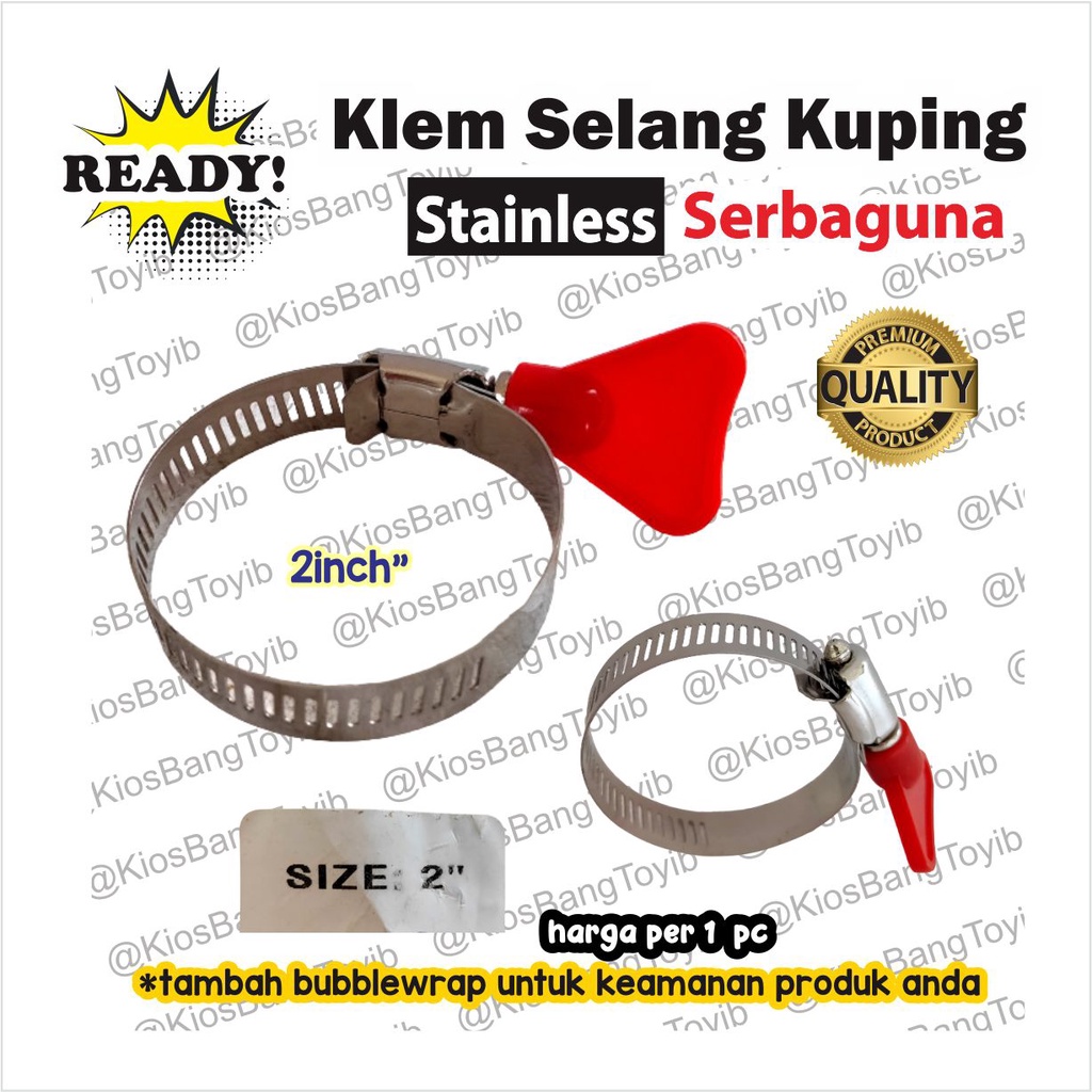 Klem Pengunci Selang Air Kompor / Hose Clamp 2inch 2&quot; Model Kupu