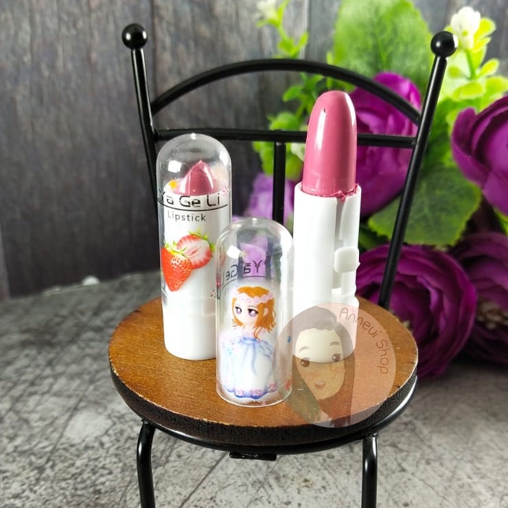 Mini Lipstick Ya Ge Li Mainan Anak Aroma Buah Rasa Fruits Flavour Warna Cantik for Girls Kids Murah Termurah Pewarna Bibir