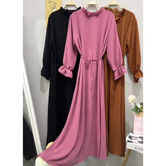 Cherry_ Maxi dress / gamis / long Tunic Korean style Matt CRINKLE PREMIUM