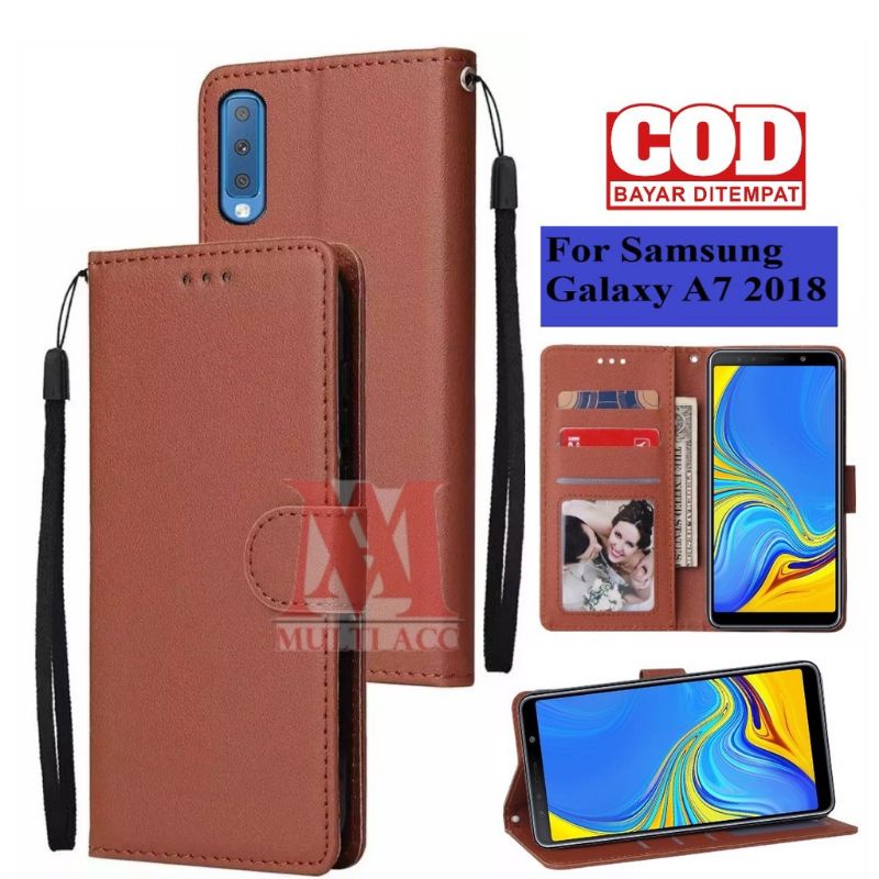FLIP CASE DOMPET HP SAMSUNG A7 2018