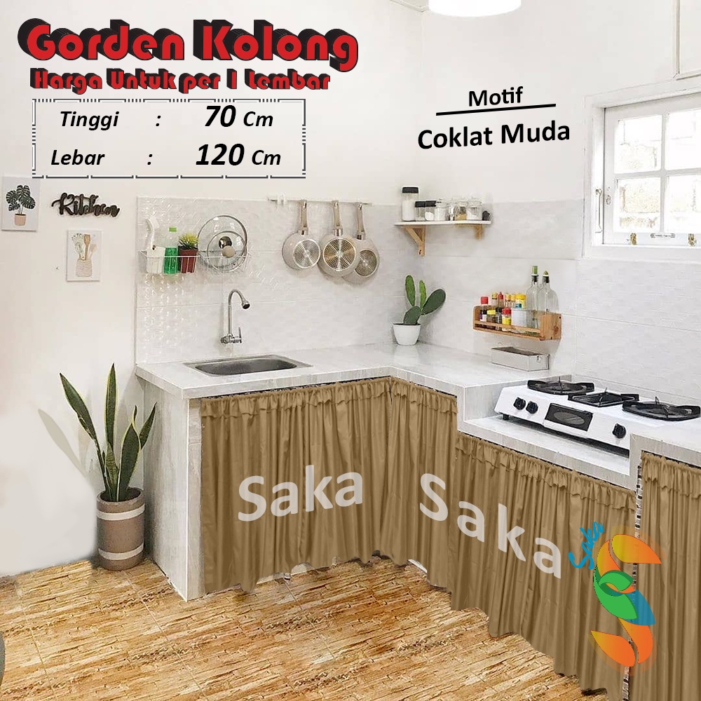 Gorden Kolong Dapur Minimalis ukuran 100 x 70 cm + Bonus tali