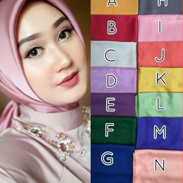 New PROMO Jilbab Segiempat Satin Jilbab Satin Saten Polos