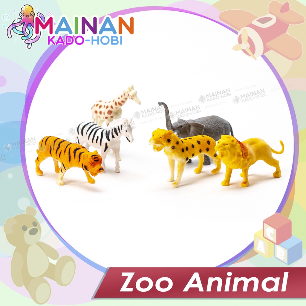 MAINAN ANAK SET JUNGLE ANIMAL WORLD BONEKA KARAKTER BINATANG