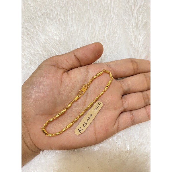 Gelang bambu lapis emas 24k