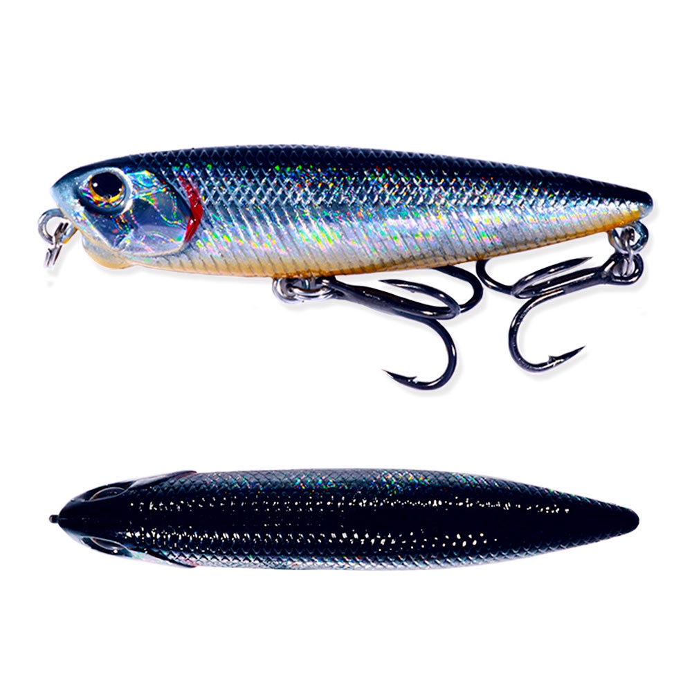 Hengjia 1Pcs Pencil Fishing Lure Topwater Swimbait Floating 65mm 6g Umpan Keras Aritificial Untuk Pike Bass Lures Wobbler Ikan Kecil Kail Pancing Kait