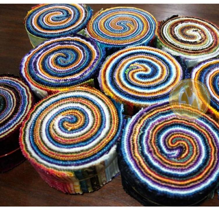 (Product)[O52R]㊚ PRECUT QUILTING JELLY ROLL PATCHWORK QUILT PERCA BATIK AM terviral