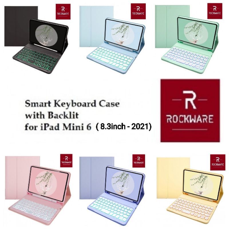 OCKWARE RW-TS006D - Smart Keyboard Case iPad Mini 6 8.3inch 2021 - Keyboard dan Case iPad Mini 6