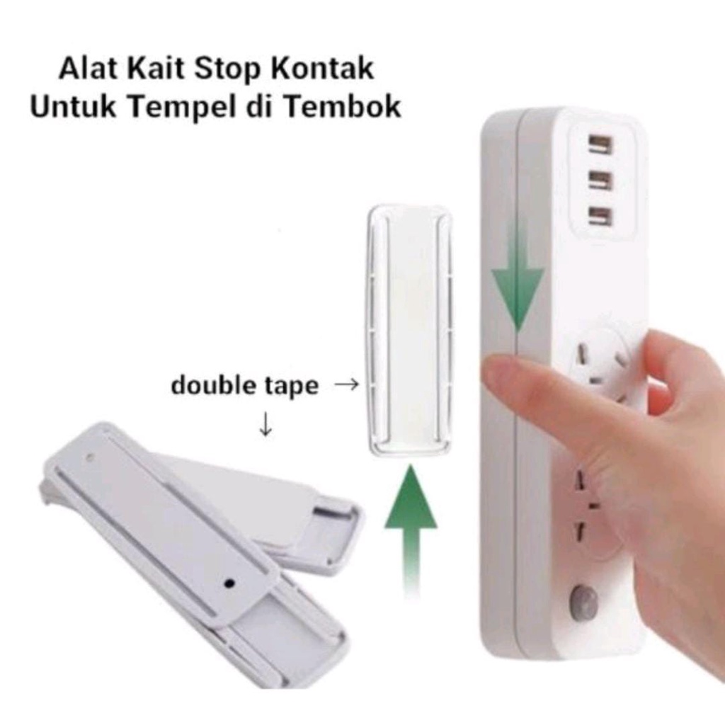 Holder Stop Kontak Gantungan Tempel Socket Hook Fixator / Holder Pengait