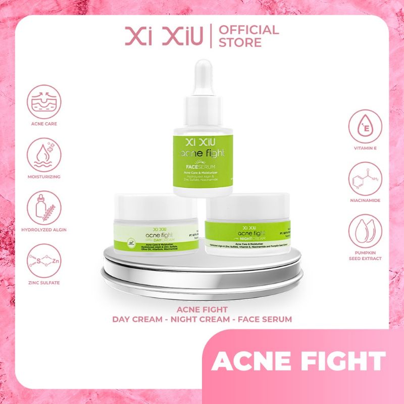 XI XIU Face Serum / Day Cream / Night Cream | Brightening Glow | Acne Fight | Hydra Moist | 100% Ori Dan BPOM