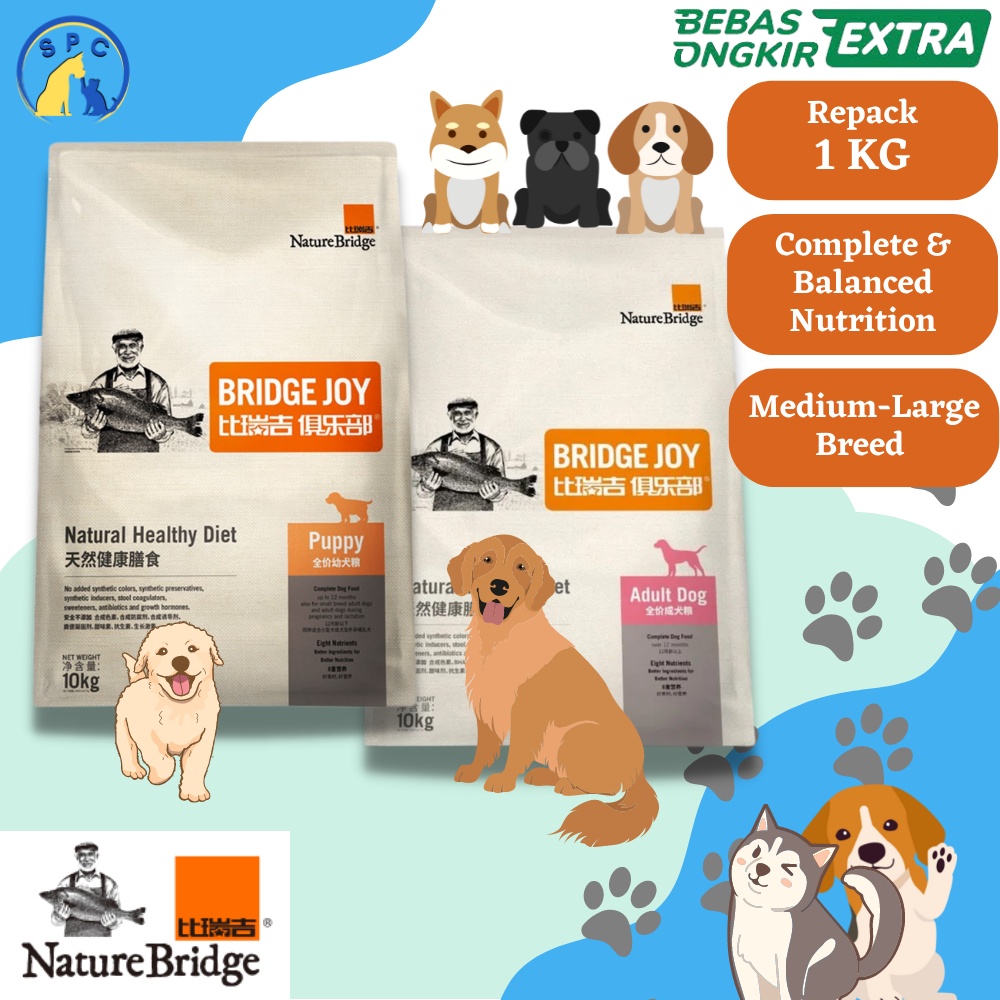 NATURE BRIDGE Joy Adult Puppy Repack 1 KG Makanan Anjing Puppy Anak Anjing Premium