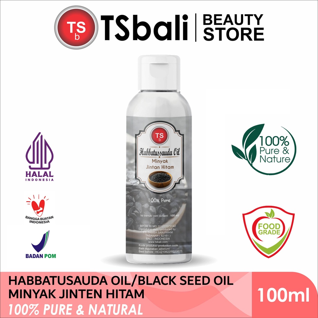 

Habbatussauda /Black Cumin Seed Oil / Minyak Jintan Hitam TSb 100ml Food Grade 100% Murni - Carrier Oil