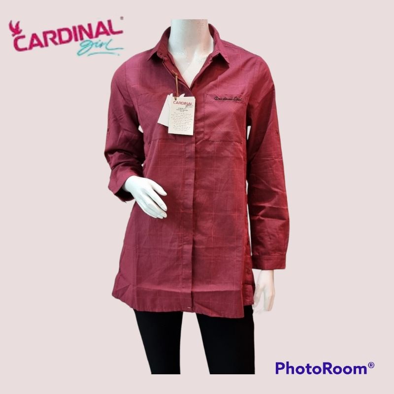 (COD) Blus CARDINAL Girl Panjang Maroon Special Price