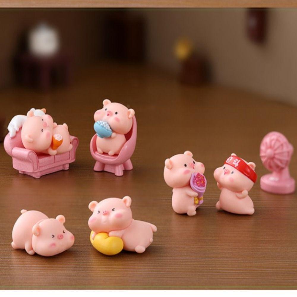 Suyo 6pcs/Set Patung Miniatur Lucu Aksesoris Meja Dekorasi Kamar Dekorasi Rumah