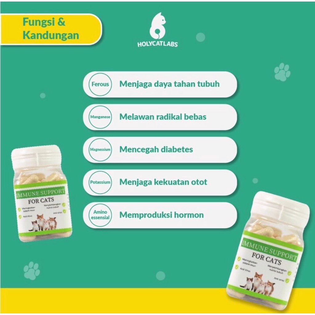 IMMUNE SUPPORT for cat 1 Kapsul Vitamin Kucing Meningkatkan Sistem Imun / imunitas Anti Virus