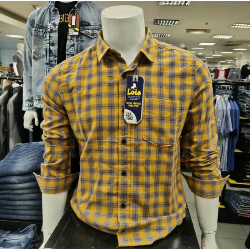 LOIS kemeja kotak kotak lengan panjang