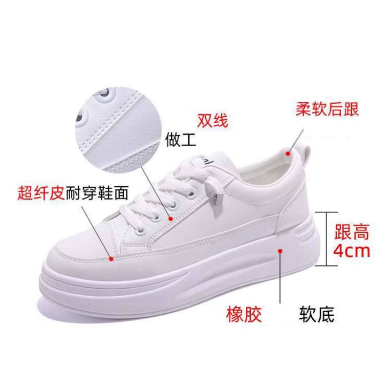 {EJ} Sepatu Wanita Sneakers Putih Fashion Korea Musim semi Sport Import