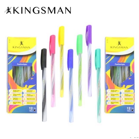 (12 Pcs) Pena Kingsman Hitam (Lusin)