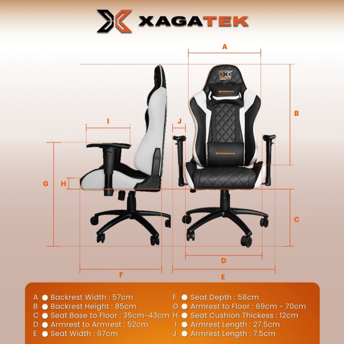 GAMING CHAIR / KURSI GAMING XIGMATEK HAIRPIN WHITE