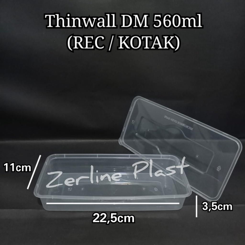 Thinwall DM 560mL (REC / PERSEGI PANJANG) - Kotak Makan @25pcs