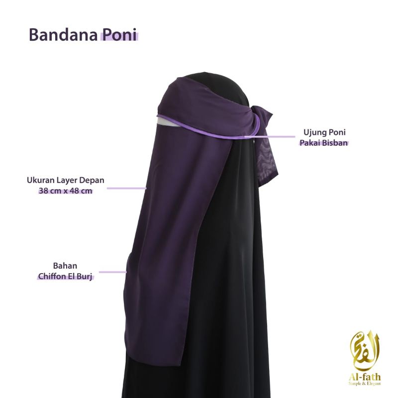 Cadar bandana poni list || chiffon el burj