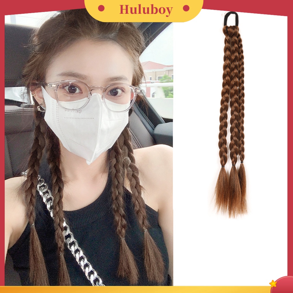 Rambut Palsu Ponytail Kepang Bahan Silk Suhu Tinggi Untuk Wanita