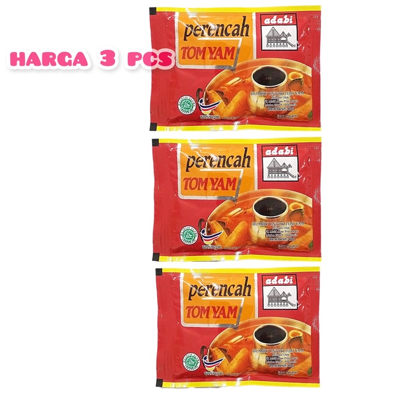 

ADABI Perencah Tom Yam Paste 3 sachet x 40gr / ADABI / Perencah / Tom / Yam / yum / Paste / BUMBU / TOMYUM / TOMYAM / halal