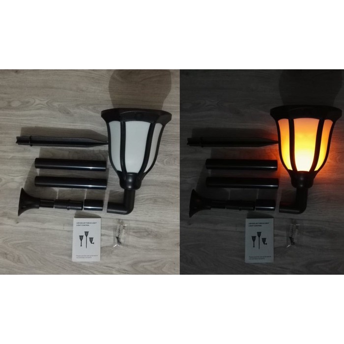 Lamp Lampu Obor Dinding Tenaga Surya Lampu Api Tancap Hias Taman Solar