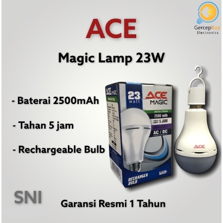 Lampu Bohlam LED Emergency Lampu Magic 23W + Fitting E27 Putih