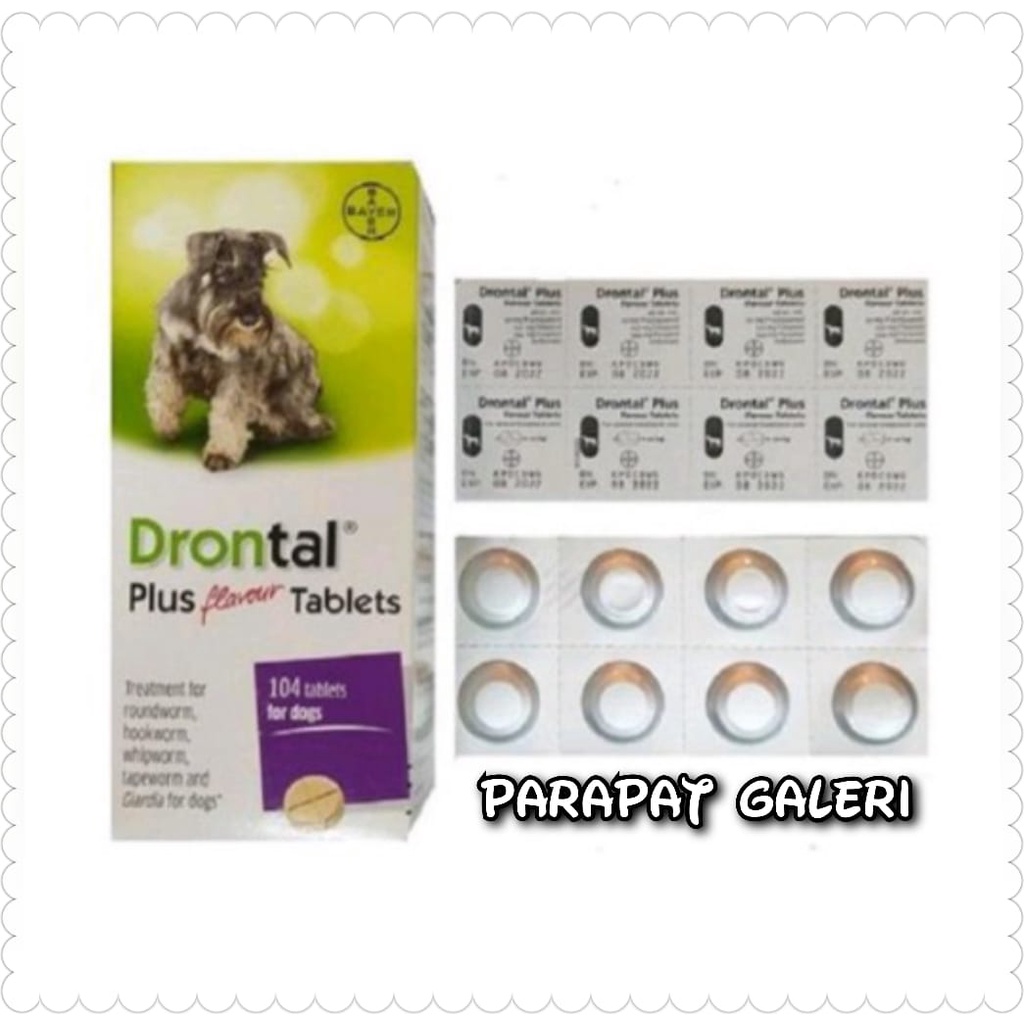 Drontal Dog &amp; Cat / Obat Cacing HARGA PER TABLET untuk 10kg