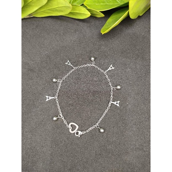 Gelang tangan Titanium silver anti karat