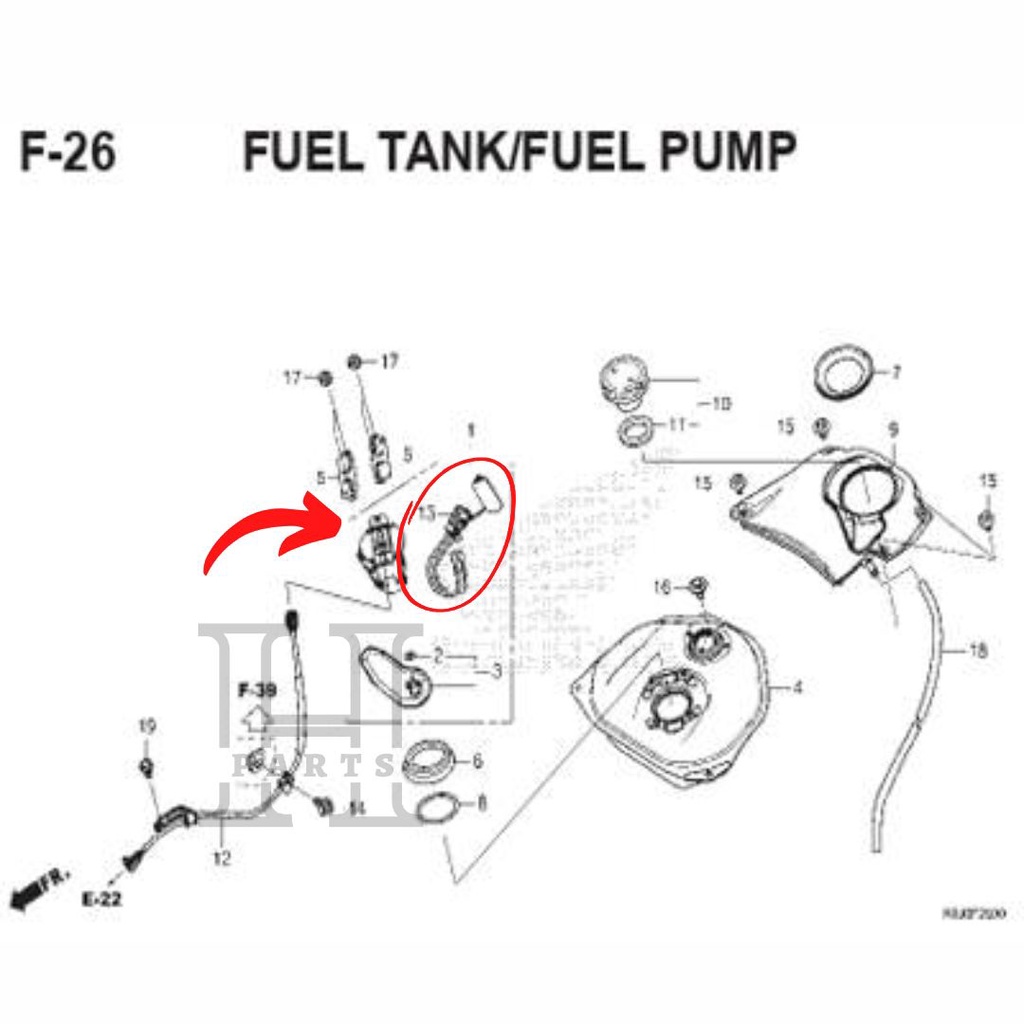 PELAMPUNG TANGKI BENSIN FUEL UNIT NEW BEAT K1A GENIO VARIO 160 37800-K0J-N01 ASLI ORIGINAL AHM HGP HONDA