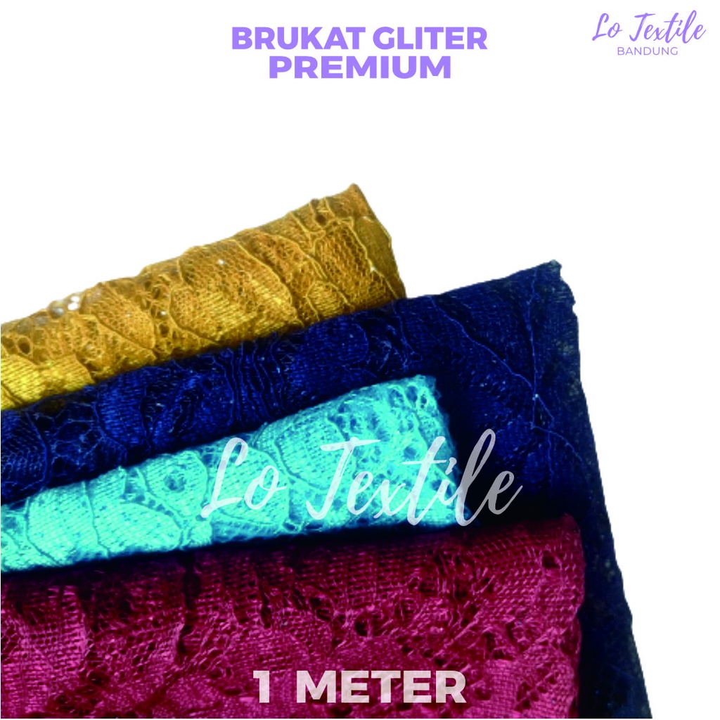 Kain Brokat Kebaya Brukat Meteran Premium 1 Meter - Bahan Brokat